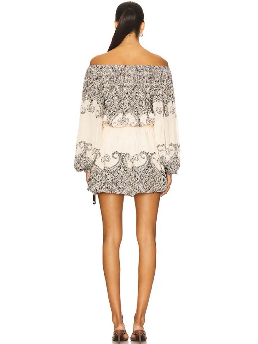NWT HEMANT & NANDITA Slip On Mini Dress in Eggshell